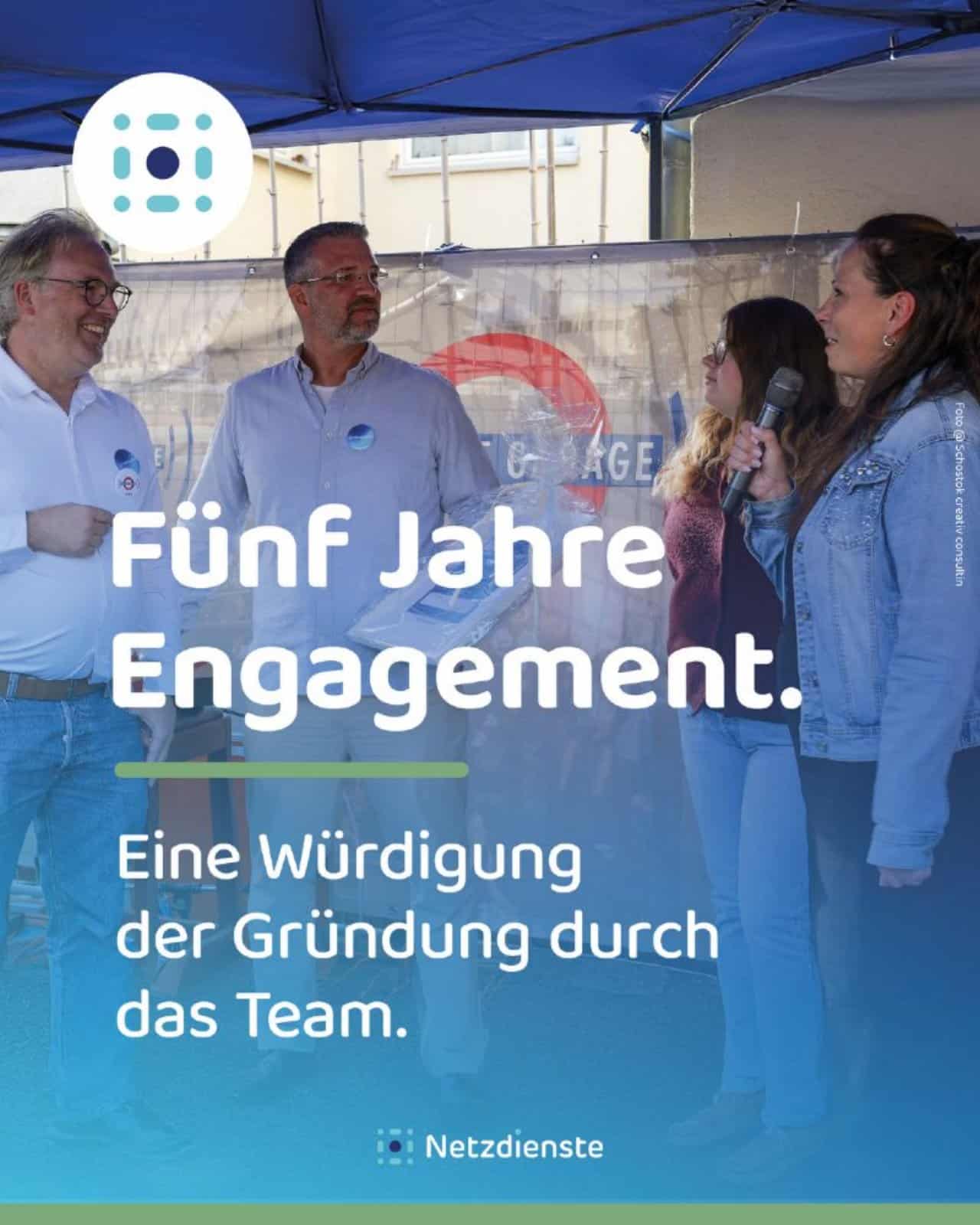 Dokument „5 Jahre Netzdienste: Menschen und Geschichte“, erste Seite